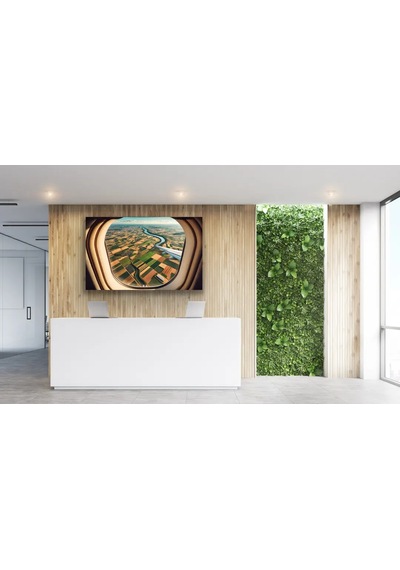 Uçak Penceresi Manzara Kanvas Tablo 100x160cm Çok Renkli