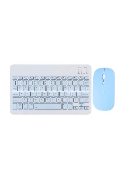 Newface - 350 - Kyb71 Kablosuz Klavye Mouse Set - - Shophnrl - Açık Mavi Diğer