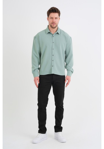 Redline Base Oversize Yumuşak Teri Emen Kolay Ütü Nefes Alan Erkek Gömlek Mint Redline Base Oversize Yumuşak Teri Emen Kolay Ütü Nefes Alan Erkek Gömlek Mint