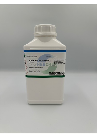 Borik Asit Çözeltisi %4 Karışık Indikatörlü 1 Litre
