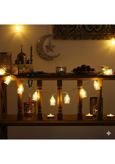 Led Işık Ramazan Temalı Pilli Sarkıt Gün Işığı 20'li Dekoratif Aydınlatma Diğer