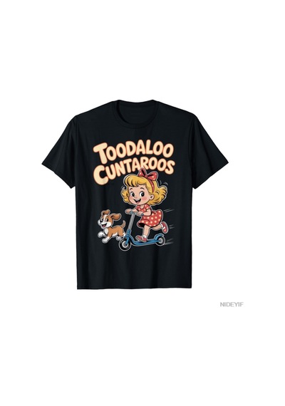 Flood Of Style Toodaloo Cuntaroos Komik Retro Elveda Mizah T-shirt Erkekler Kadınlar Için % 100% Pamuk T Shi Siyah