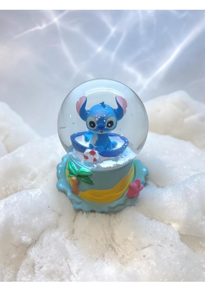 Işıklı Püskürtmeli 10cm-8cm -mavi Renk Sarı Altlık Stitch K...