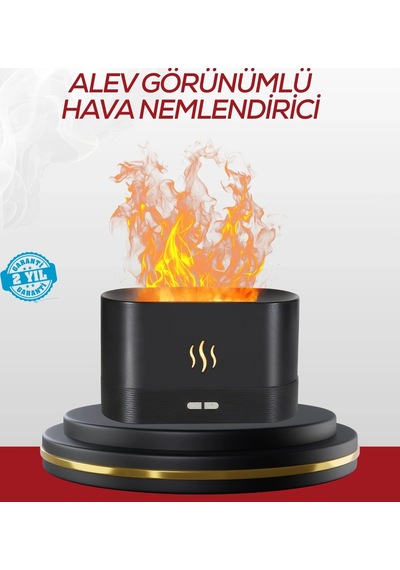 Ceylan Adam Led Işıklı Buhar Makinesi Alev Efektli Kumandalı Oda Nemlendirici