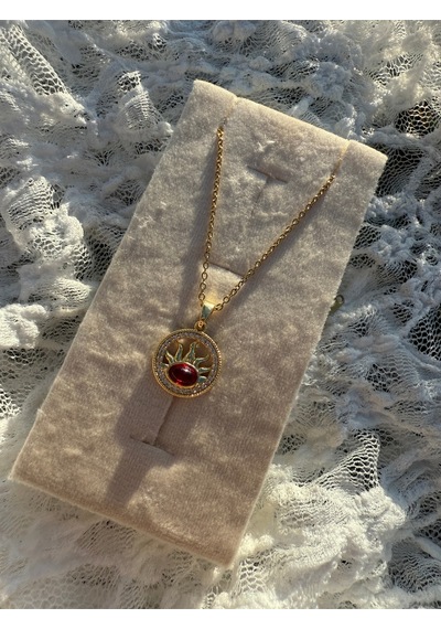 Sun Flame Ruby Pendant Çok Renkli