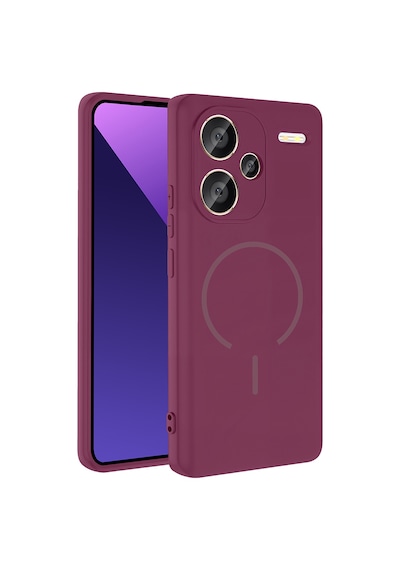 Xiaomi Redmi Note 13 Pro Plus 5g Kılıf Magsafe Destekli Kamera Korumalı Yumuşak Silikon Pazarplus Mürdüm