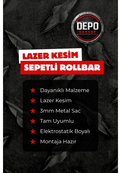 Fiat Fullback Tam Uyumlu Lazer Kesim Sepetli Rollbar