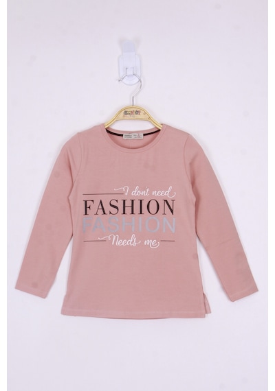 Toontoy Kids Toontoy Kız Çocuk Fashion Baskılı Tişört Gülkurusu