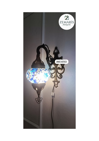 El Yapımı Otantik Mozaik Duvar Apliği Mavi - 717109693 Mavi