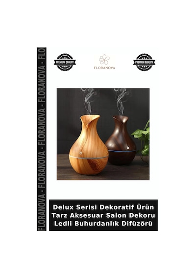 Delux Serisi Dekoratif Ürün Tarz Aksesuar Salon Dekoru Ledli Buhurdanlık Difüzörü Çok Renkli