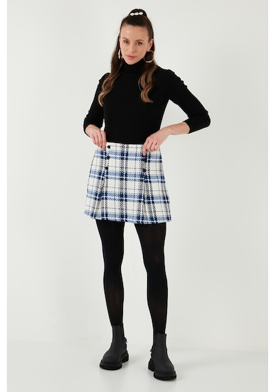 Lela Regular Fit Kışlık Tüvit Mini Bayan Şort Etek 611Et0020 Saks