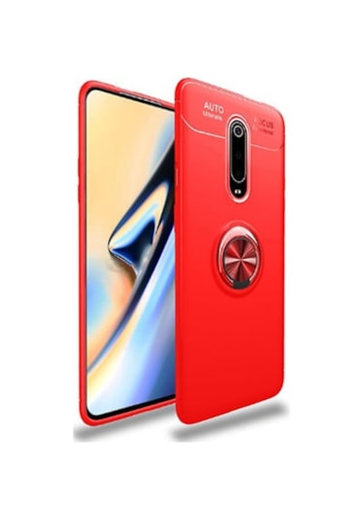 Xiaomi Mi 9t Kılıf Yüzüklü Sağlam Esnek Ringo Silikon Kapak Kirmizi