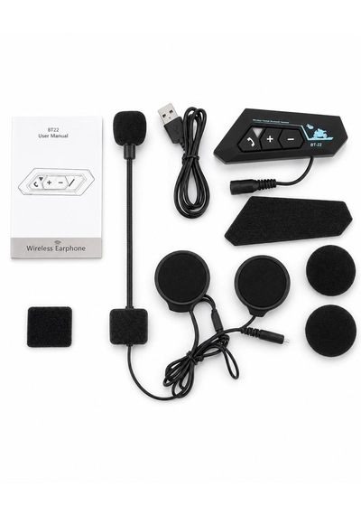 Bt22 Motorsiklet Kaskı İntercom Bluetooth Kulaklık Su Geçirmez Mikrofon Dahil Her Kask Tipine Uygun Bluetooth 5.0 Müzik Mikrofon Çağrı
