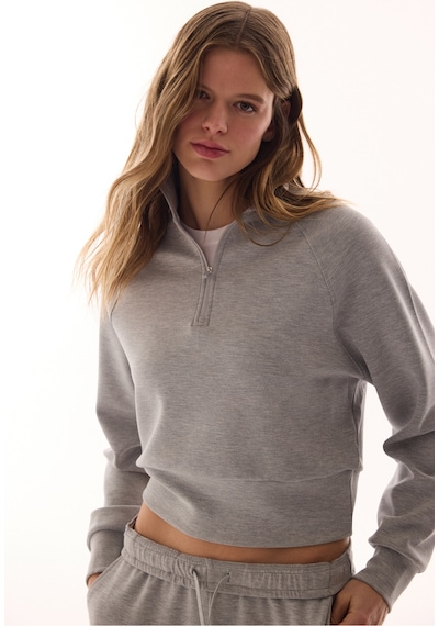 Penti Gri Modal Yarım Fermuarlı Sweatshirt