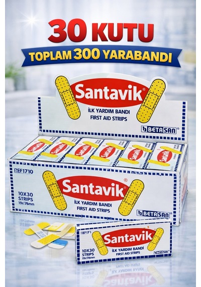 Santavik İlk Yardım Bandı Yara Bandı 10lu 30 Paket