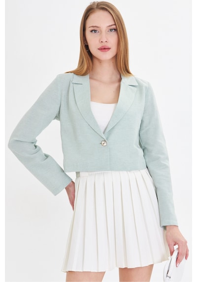 Armonika Kadın Mint Tek Düğmeli Crop Ceket Arm-23y001064