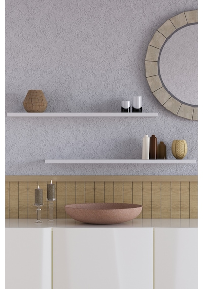 Yankı-BYEG 2li 70 cm Mat Beyaz Mdf Duvar Rafı Gizli Bağlantı Kitaplık