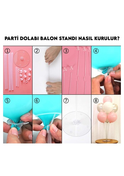 23 Nisan Set : 2 Adet Balon Standı + 14 Türk Bayrağı Baskılı Balon Stand Seti 19 Mayıs 29 Ekim Süs Kırmızı