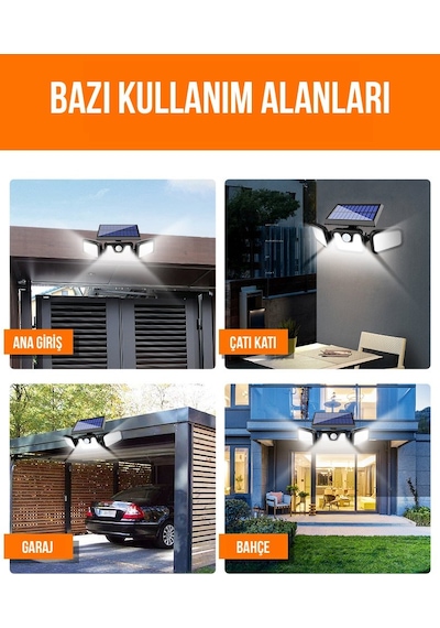 Gaman W771A 74 Sensörlü Parlak Led Güneş Enerjili 3 Mod Solar Lamba