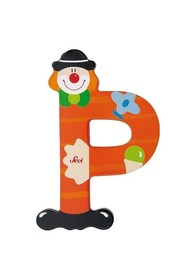 Renkli Ahşap P Harfi 1 Adet Dekoratif