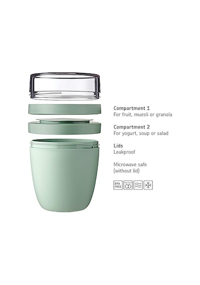 Mepal - Ellipse Yemek Kabı Pratik Müsli Kabı, Yoğurt Bardağı, To Go Bardağı Derin Dondurucu, Mik Sku: Smg8690010201447 Açık