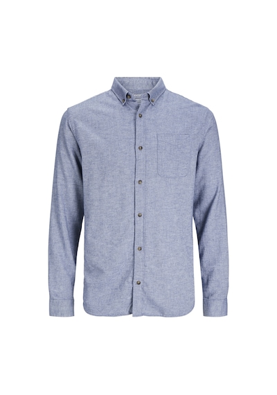 Jack & Jones Erkek Dügme Kapamali Düz Renk Gömlek - Classic - 12235974 Faded Denim