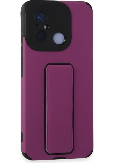 Newface - 611 - Xiaomi Redmi 12c Kılıf Mega Standlı Silikon - Novapazr - - Mor