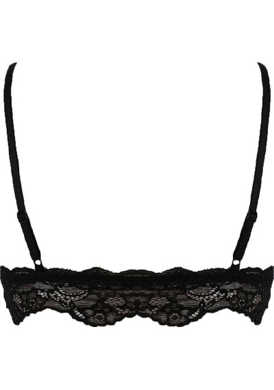 Deep Secret Siyah Yakaları Dantelli Mıcro Bralet Ds200475br 001