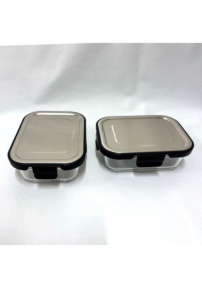 Cooker Ckr3487 Cam Saklama Kabı 640 Ml Siyah 2 Adet Siyah