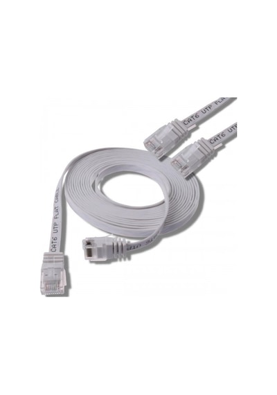 Irenis CAT6 Kablo Yassı Ethernet Network Lan Ağ İnternet Kablosu 2 M Beyaz
