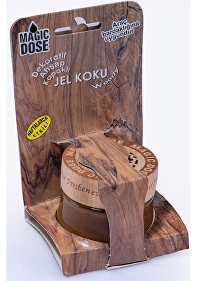 2 Adet Magic Dose Dekoratif Ahşap Kapaklı Jel Koku 50ml - Odunsu