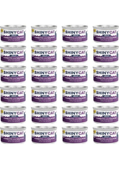 Gimcat Shiny Cat Jöle İçersinde Somon Balıklı Ton Yetişkin Kedi Konservesi 24 x 70 G