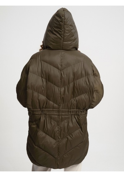 Oversize Fit Kadın Mont Haki