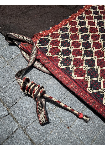 El Dokuma Yağcıbedir Antika Çuval Kök Boya Yün 75  x 120 CM