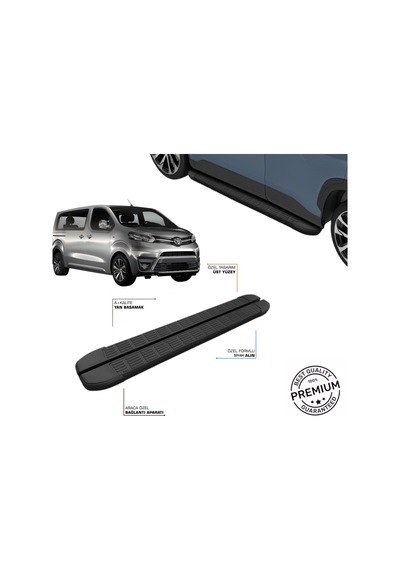 Toyota Proace Verso Iı Uzun Şase 2016 2017 2018 2019 2020 2021 2022 2023 2024 2025 2026 Sln Siyah Yan Basamak