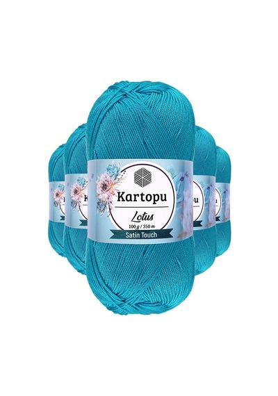 5 Adet Lotus Bikini Büstiyer Bluz Örgü İpi K512 Turkuaz Çok Renkli