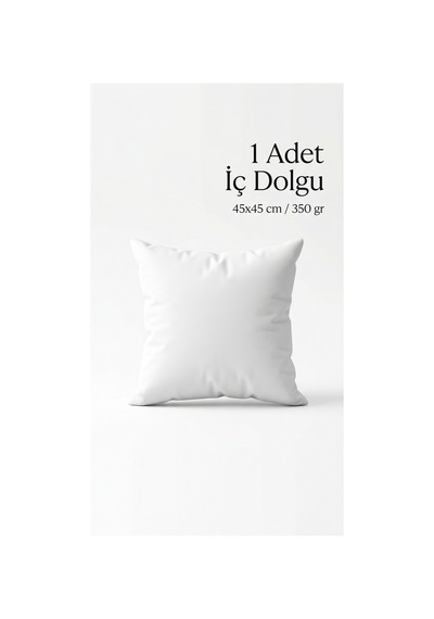 Puffyform Premium Boncuk Silikon Kırlent İç Yastığı 45x45 Cm 350 Gr Dolgun Yıkanabilir Beyaz