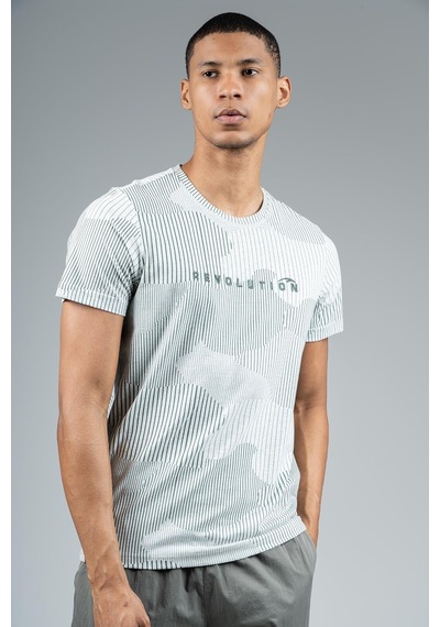 Maraton Regular Erkek Bisiklet Yaka Açık Yeşil Melanj- T-shirt Açık Yeşil Melanj-