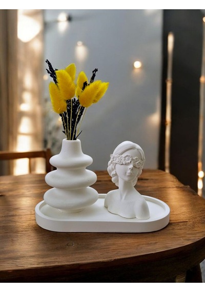 Bernami Mumluk Şamdanpinterest Kadın Figürlü 3'lü Twist Vazo Seti Diğer
