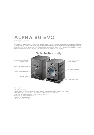 Focal Profesyonel Alpha 80 Evo Stüdyo Monitörler - Siyah