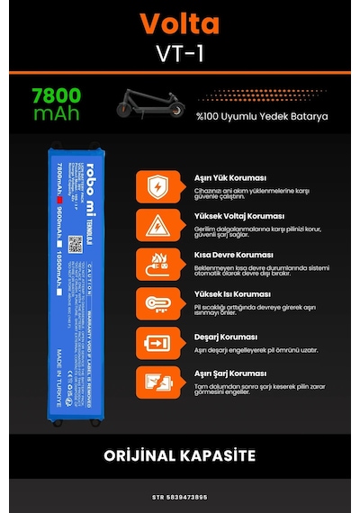 Volta VT-1 /36v 7800mAh Elektrikli Scooter Bataryası
