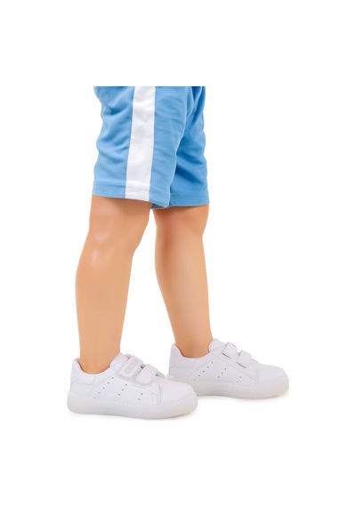 Kiko Kids Royzo Cırtlı Işıklı Erkek Çocuk Spor Ayakkabı Beyaz