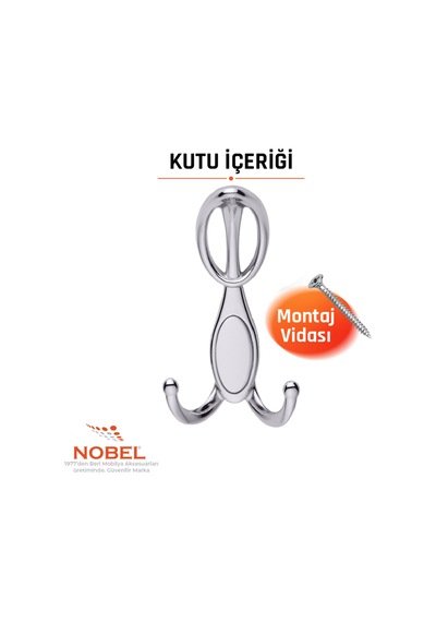 Arya Portmanto Askısı, Metal Vestiyer Askısı, Krom, Duvar Ve Dolap Askılığı 5'li Set Vidalı