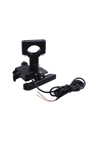Powertec Motosiklet Telefon Tutucu USB Şarjlı Alüminyum Alaşım Gidon ve Ayna Bağlantılı
