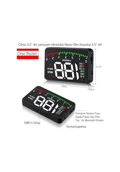 Hyundai Era-getz Araba Için Uyumlu Harici Dijital Hararet-hız-devir-voltaj Göstergesi Ekranı Hub Obd