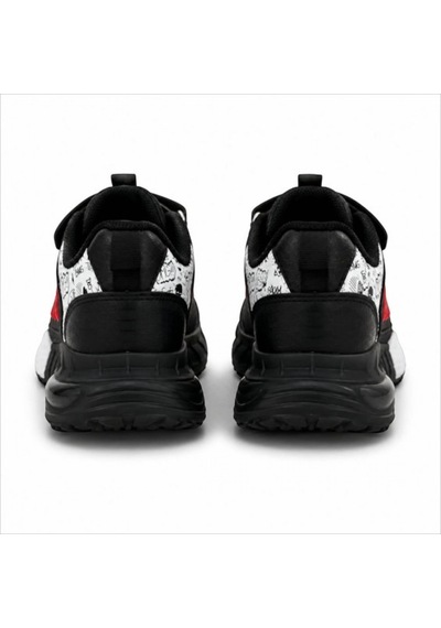 Black Flex Grafiti Çocuk Sneaker Ayakkabı Siyah Kırmızı 31-35 2651 Sıyah