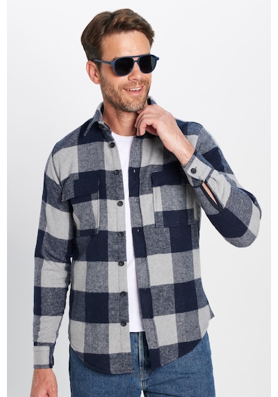 Tudors Unisex Slim Fit Dar Kesim Oduncu Çift Cep Kapaklı Kareli Kışlık Gömlek-32140 Çok Renkli Tudors Unisex Slim Fit Dar Kesim Oduncu Çift Cep Kapaklı Kareli Kışlık Gömlek-32140 Çok Renkli