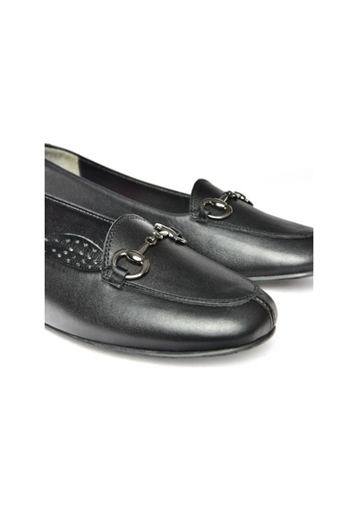 Fox Shoes R667001403 Siyah Hakiki Deri Babet Siyah