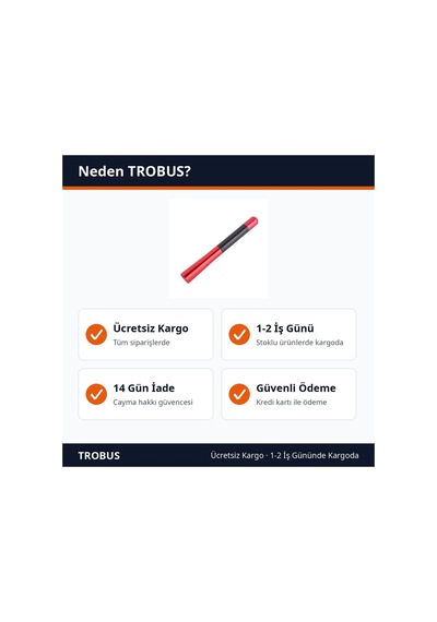 Trobus Oto Anten Çubuğu Alüminyum Karbon Fiber Görünümlü 12 Cm Kırmızı