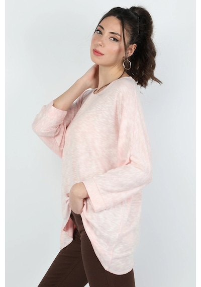 Balins Kadın Yarasa Kol Muline Triko Pembe Hardal